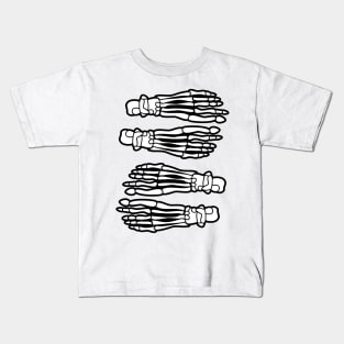 Skeleton Feet (pattern) Kids T-Shirt